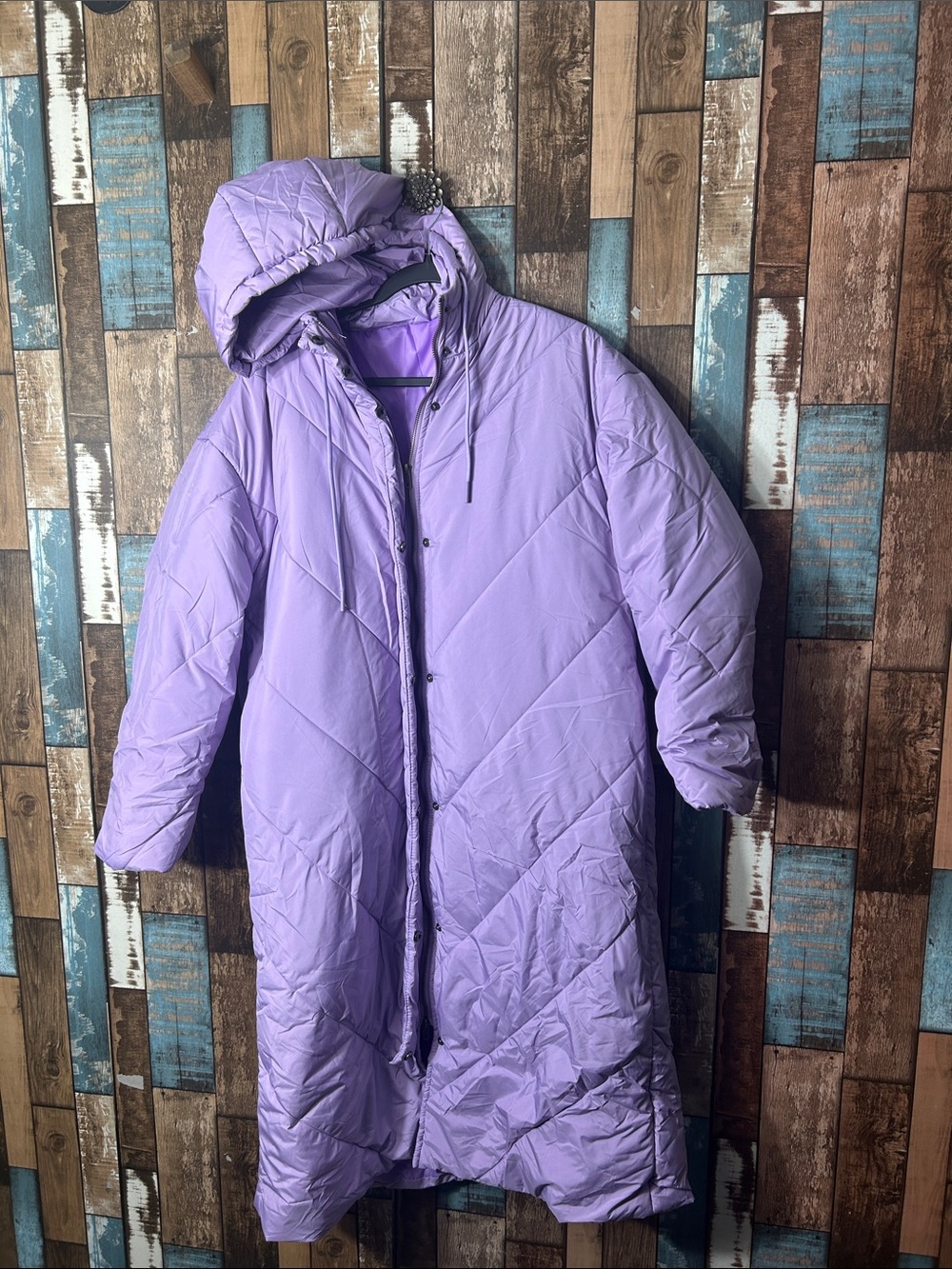Lightweight Lavender Hooded Puffer Coat - Women